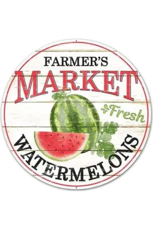 12" Metal Farmer's Market Sign: Watermelons