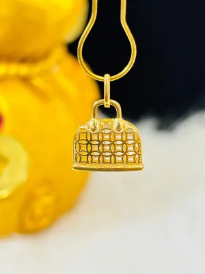 18K Gold Money Catcher Bag Pendant