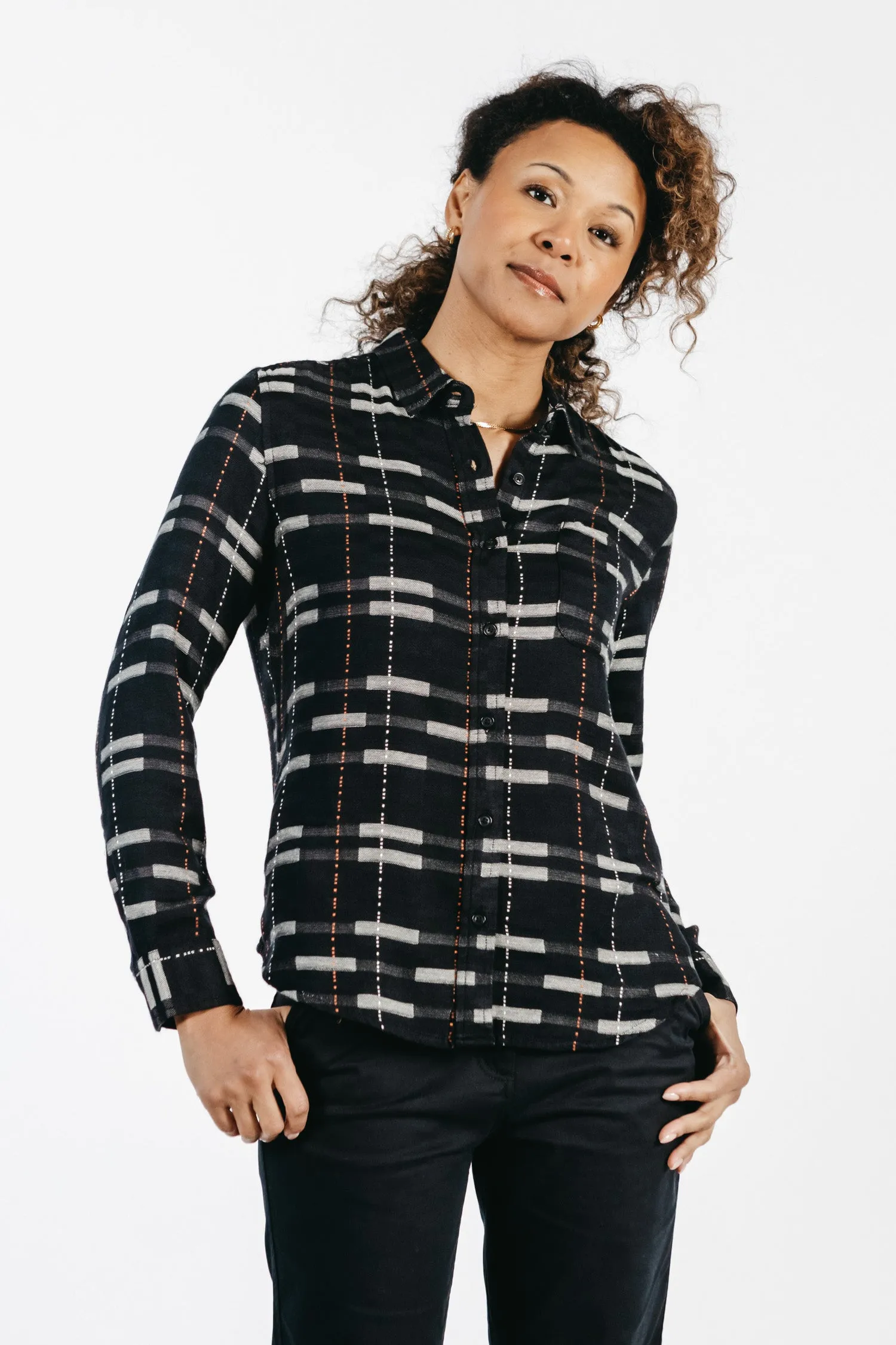 Ash Slim Shirt / Black Stripe