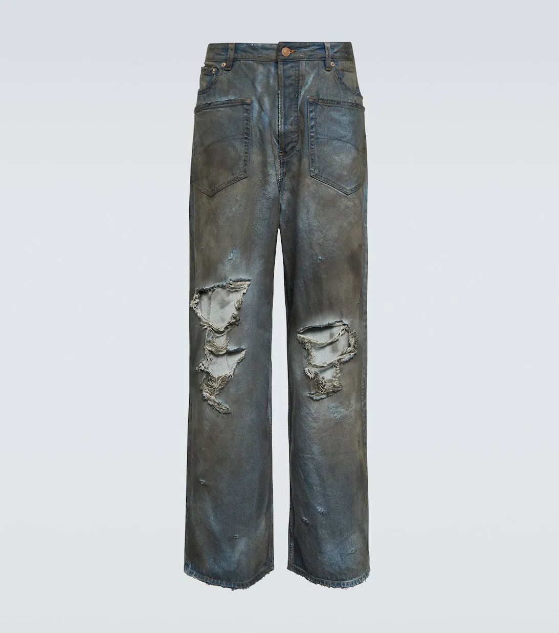 Balenciaga distressed jeans, blue