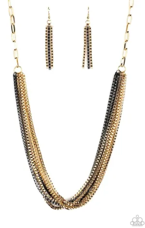 Beat Box Queen Necklace - Gold - Paparazzi Accessories