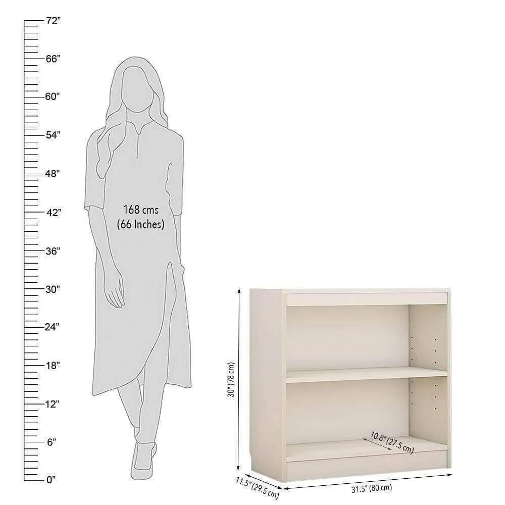 Buy Alpha Bookshelf, 3 shelf, 30" high, Trendy Frosty White Shelf