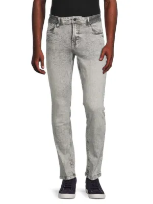 Cavalli Class High Rise Distressed Jeans in Gray Acid