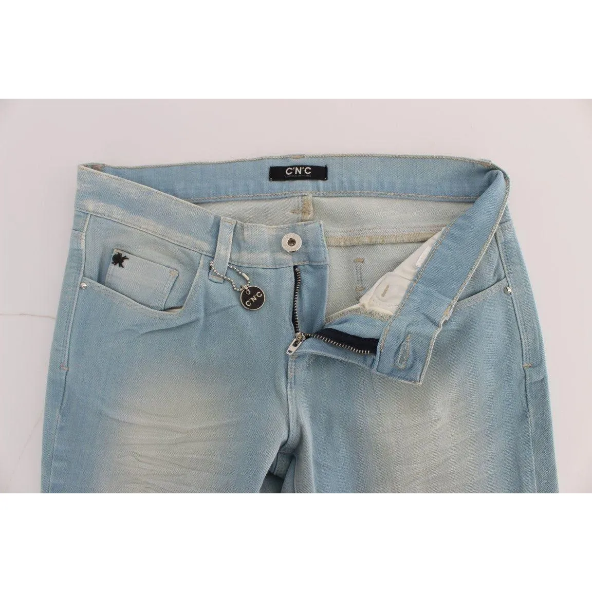 Costume National Chic Super Slim Blue Jeans