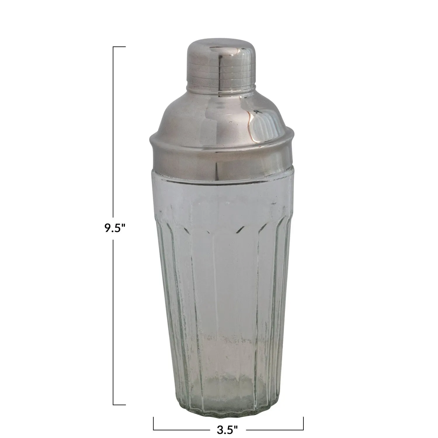 Creative Co-op Glass Cocktail Shaker with Stainless Steel Top