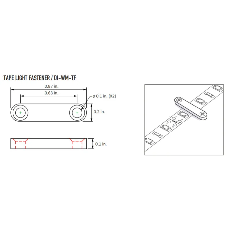 DI-WM-TF Tape Fastener, 10-Pack