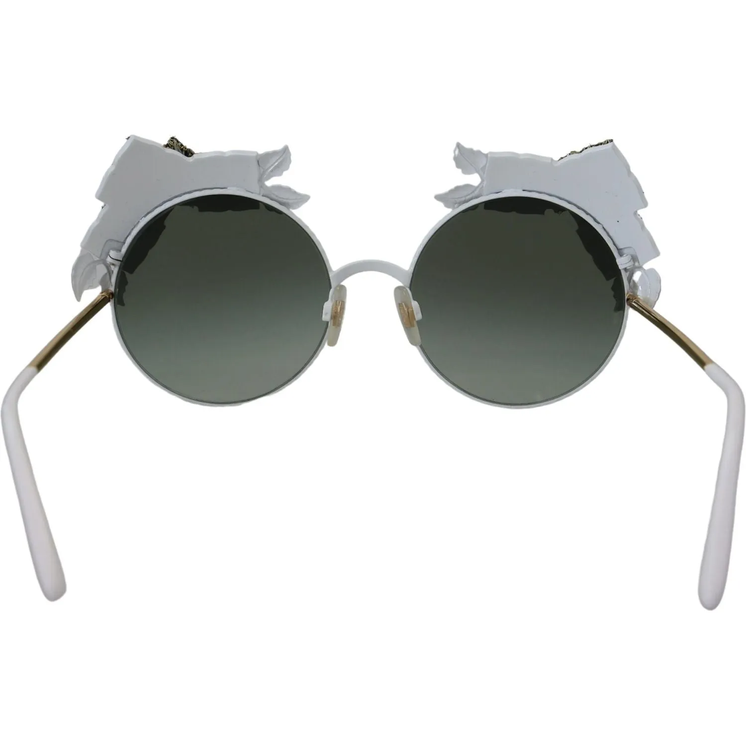 Dolce & Gabbana Elegant Floral Embellished Gold Sunglasses