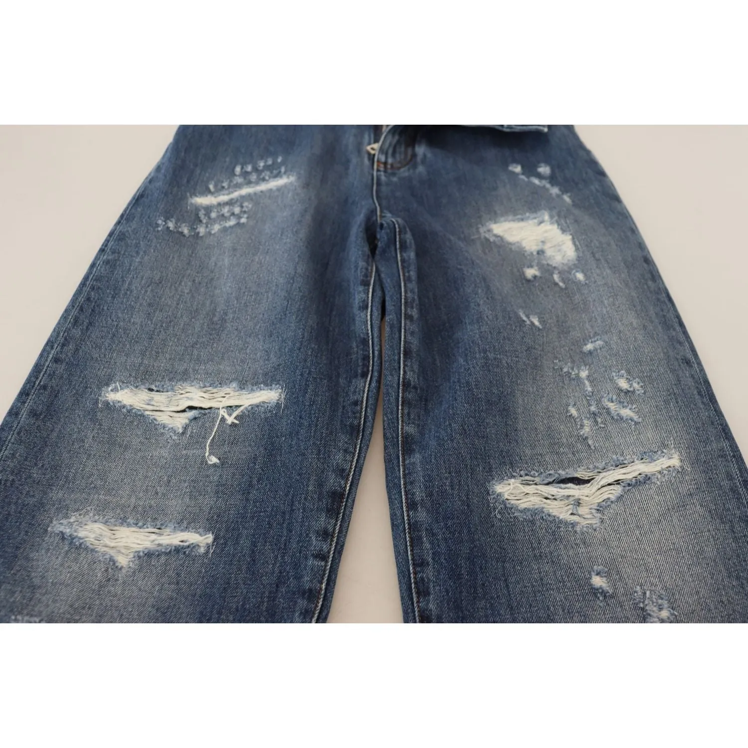 Dolce & Gabbana Elegant Tattered Denim Jeans