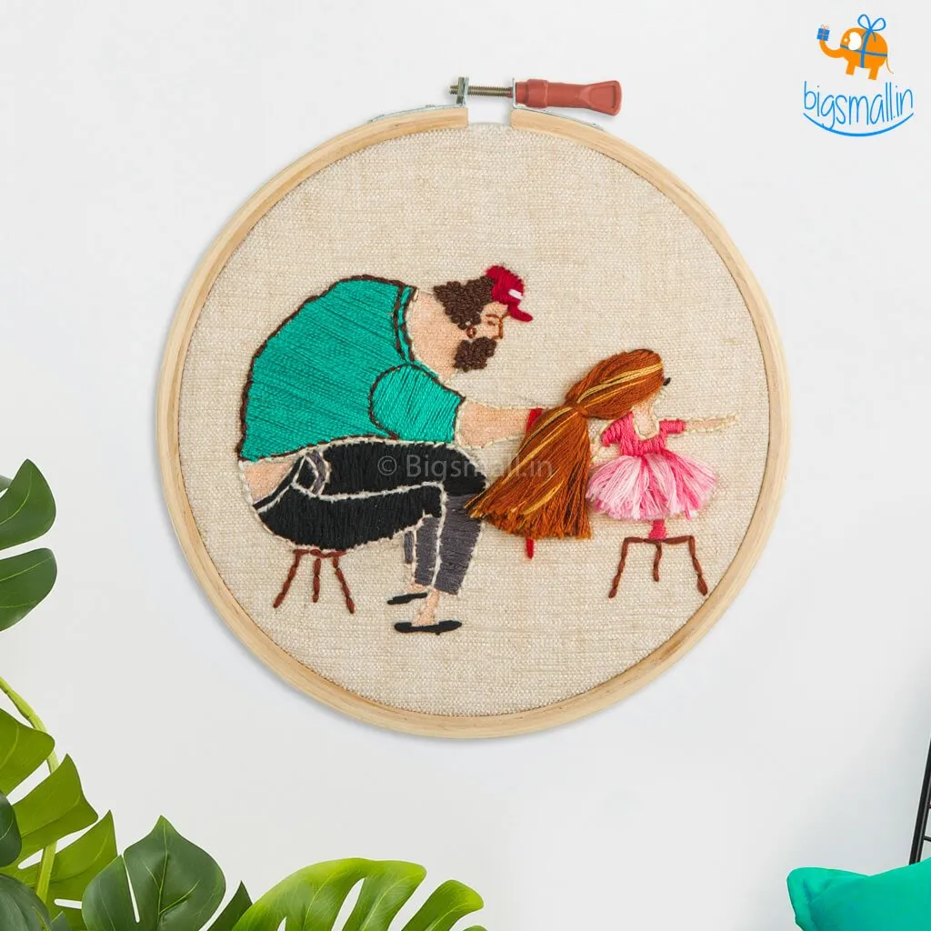 Doting Father Embroidery Hoop Wall Art