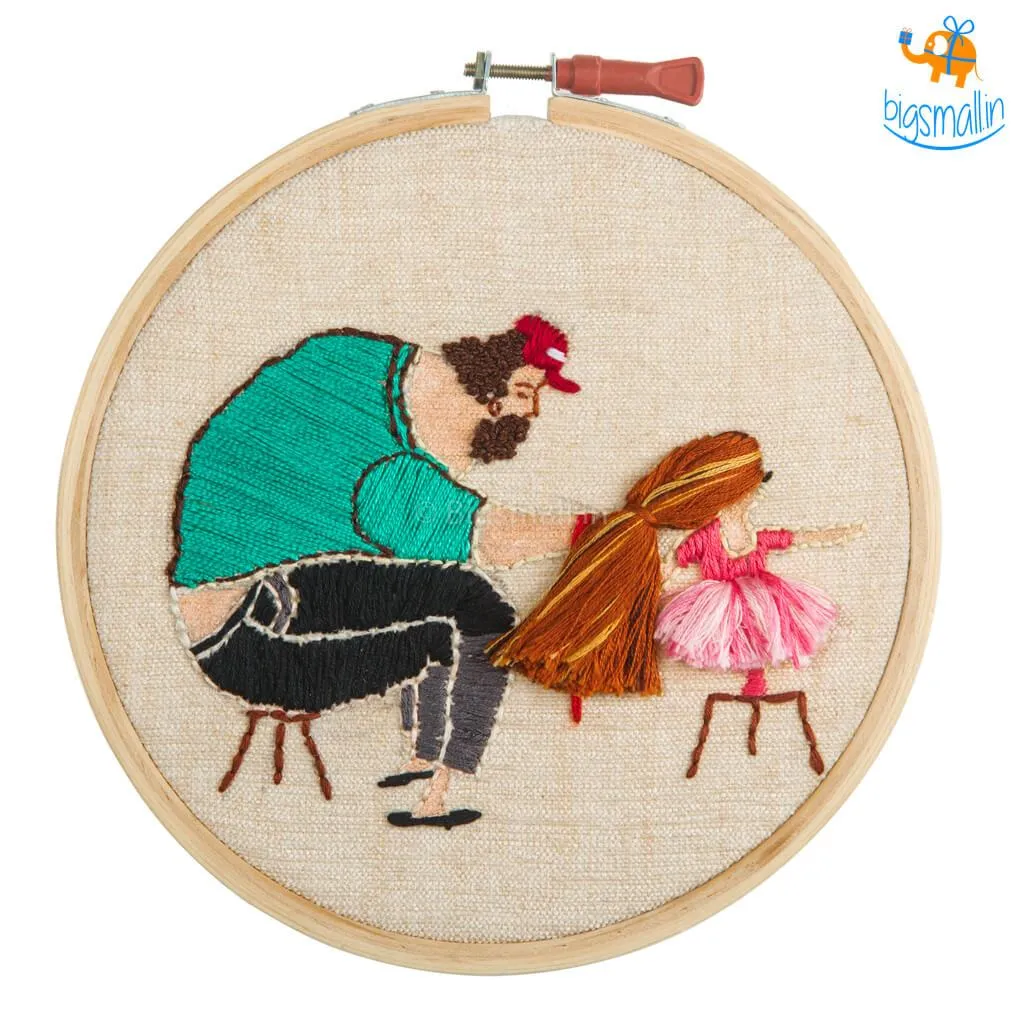 Doting Father Embroidery Hoop Wall Art