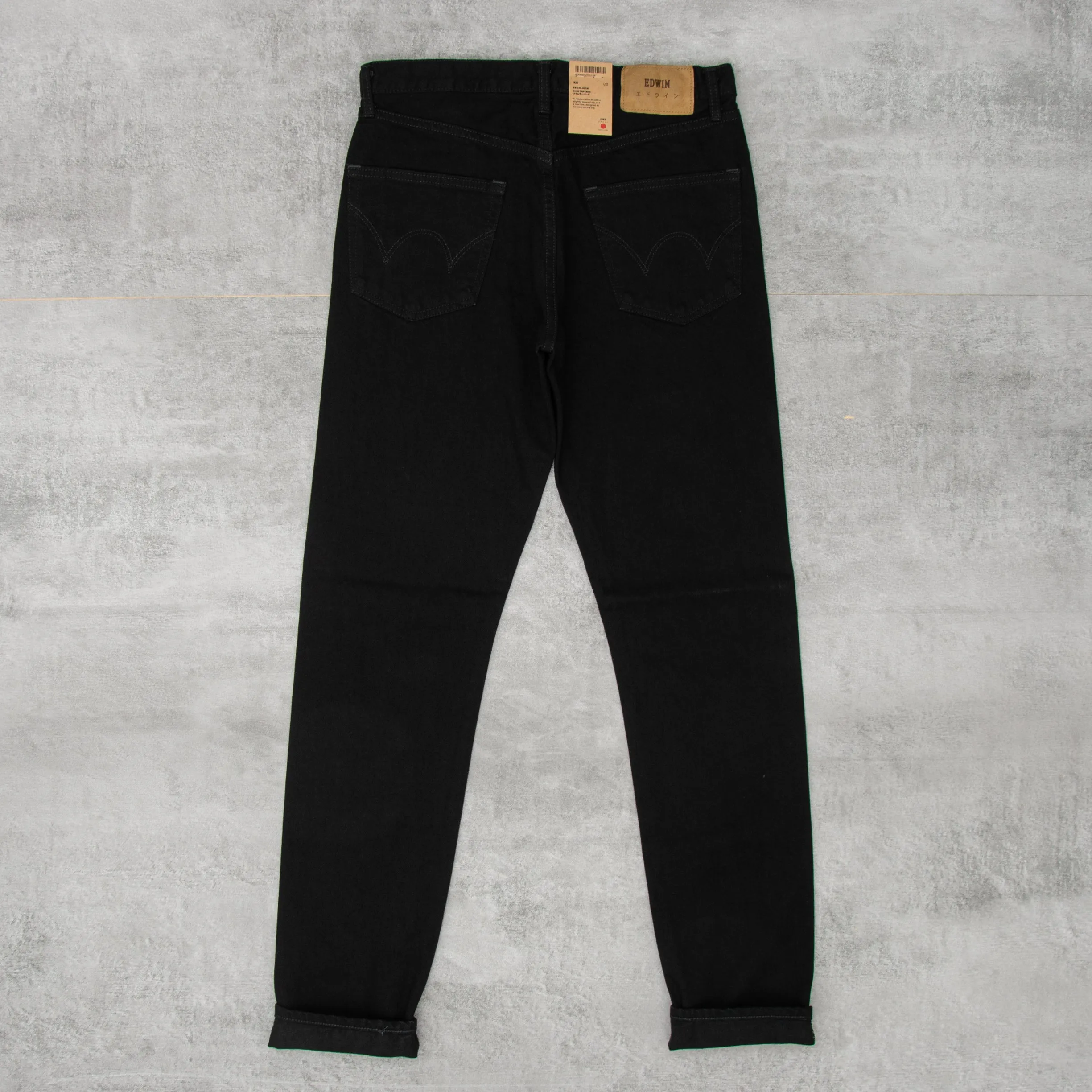 Edwin Slim Tapered Jeans Kaihara Stretch - Black Unwashed