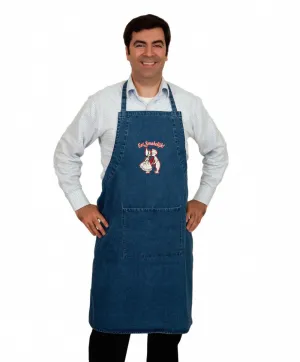 Embroidered Eet Smakelijk! Denim Apron