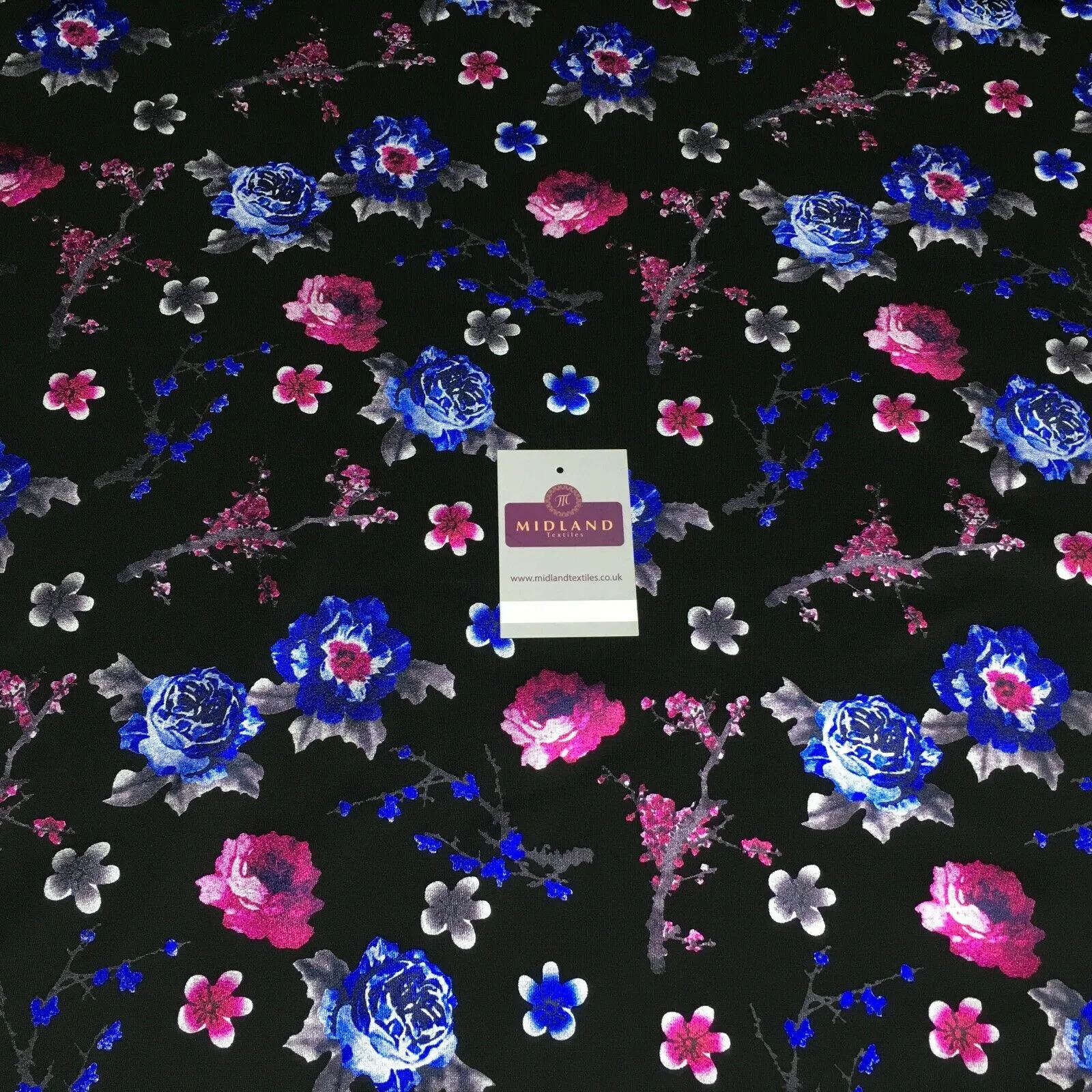 Foil Floral Printed Scuba Fabric 150cm MH1338