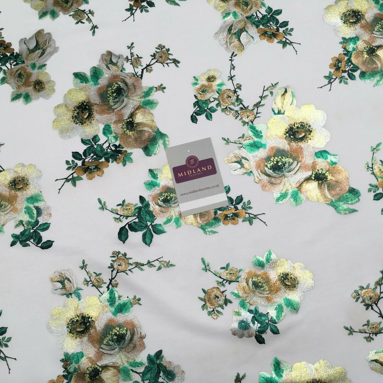 Foil Floral Printed Scuba Fabric 150cm MH1338