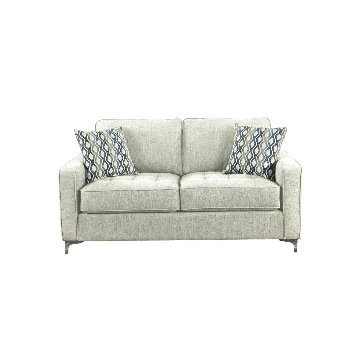 Hudson Platinum Loveseat with 2 Pillows