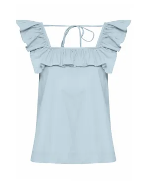 Ichi Falima Blue Frill Top