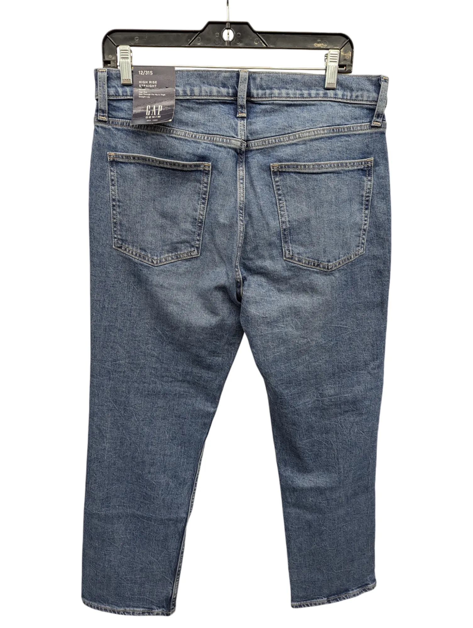 Jeans Straight By Gap In Blue Denim, Size: 12p