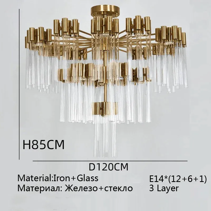 Josse Light Luxury Crystal Tube Chandelier