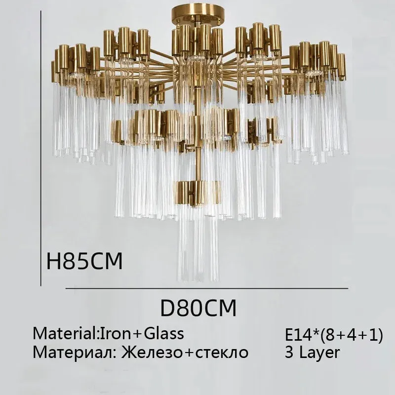 Josse Light Luxury Crystal Tube Chandelier