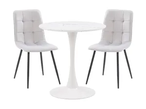 Light Grey 3 Piece Bistro Dining Set