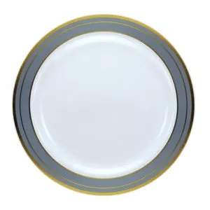 Magnificence - 9" Plastic Plate - Platinum - 10 ct. (Case Qty: 120)