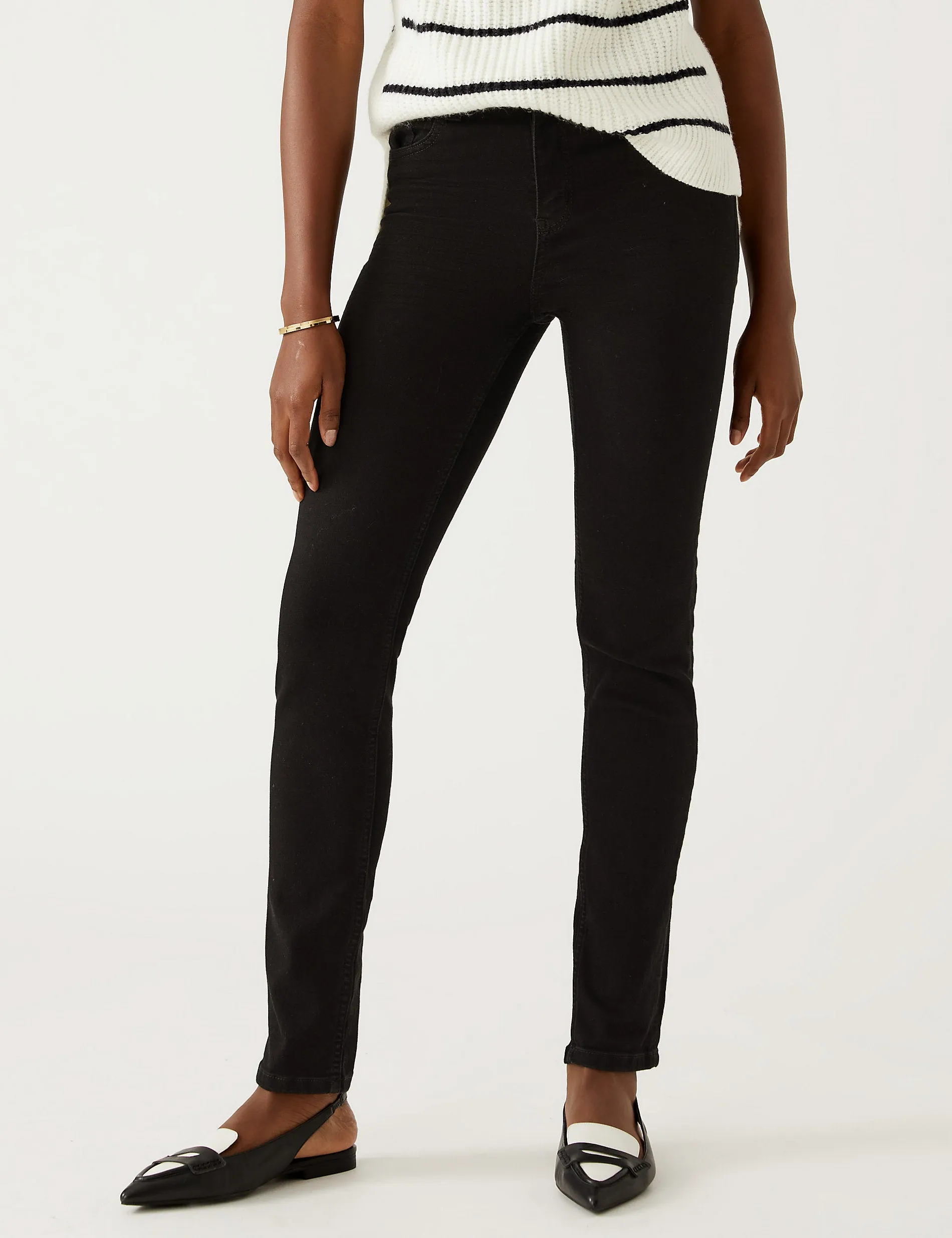 Marks & Spencer Lily Slim Stretch Jeans, Black Mix