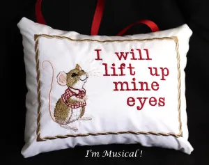 Mouse Music Box Pillow -- Personalized Embroidered MUSICAL Keepsake