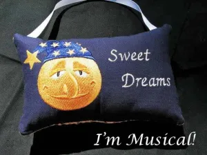 Mr. Moon Music Box Pillow -- Personalized Embroidered MUSICAL Baby Keepsake