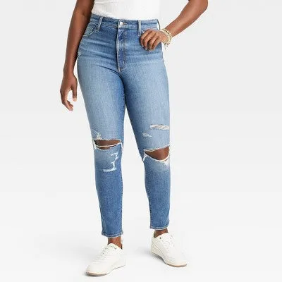 New - Women's High-Rise Skinny Jeans - Universal Thread Medium Wash 14 Short