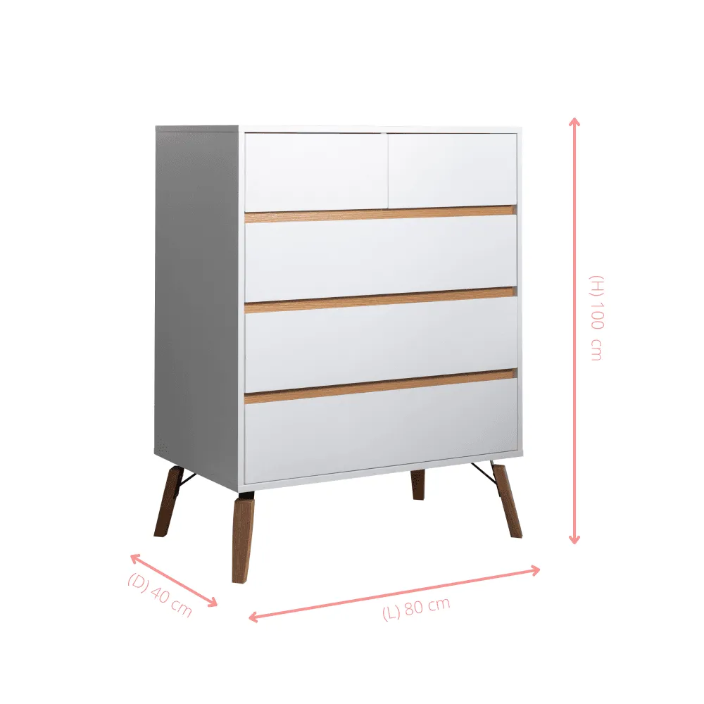 Otto Chest of Drawers 3 2 Drawer in Classic White