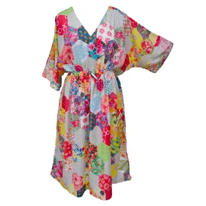 Patchwork Digital Artwork Crepe Maxi Dress UK Size 18-32 M84