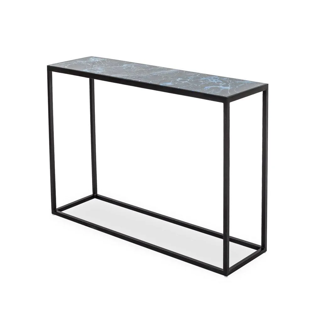 Portia Glass Console Table ONYX MARBLE