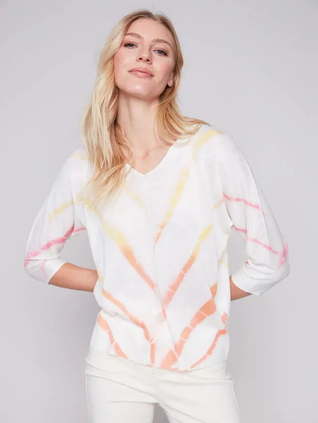 PRINTED DOLMAN SWEATER