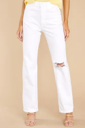 Ready For Today White Distressed Straight Jeans