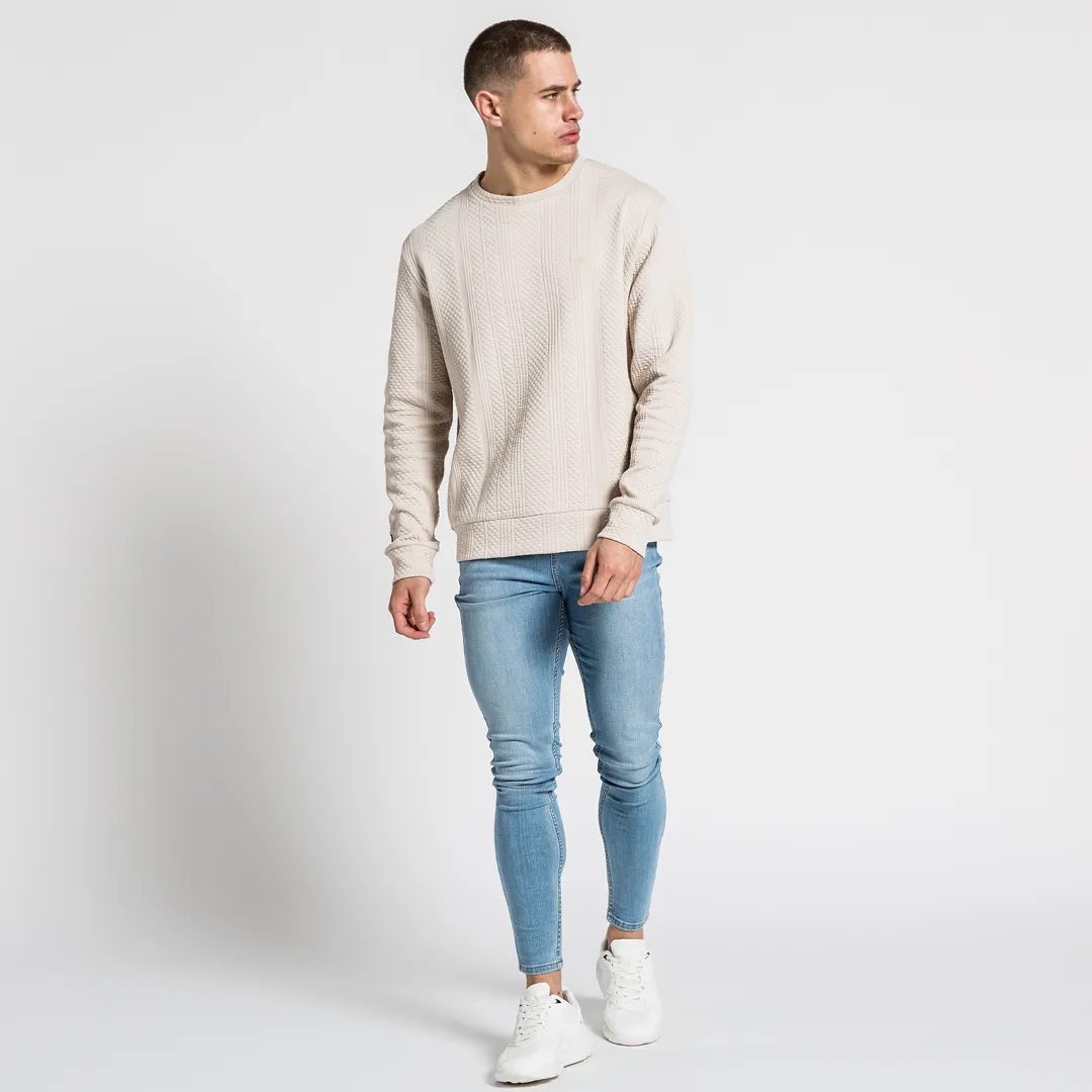 Roma Crew Sweater - White Sands