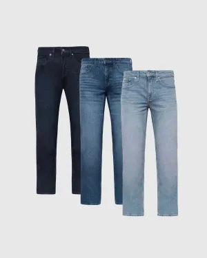 Staple Straight Authentic Denim Jeans 3-Pack