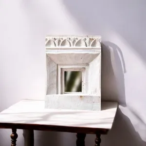 Temple Mirror White Hand-Carved