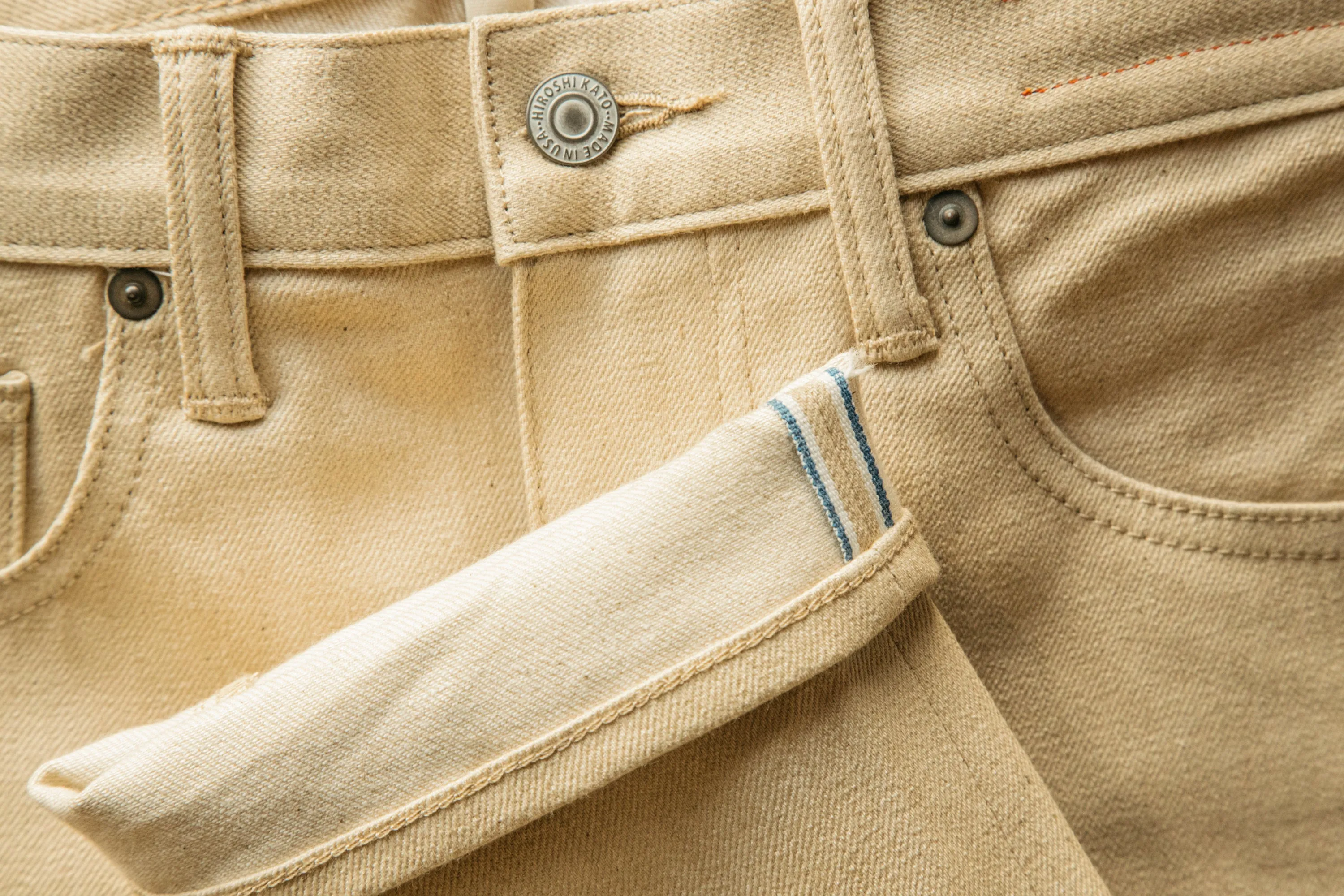 The Pen Slim - Beige Raw 10.5oz Selvedge