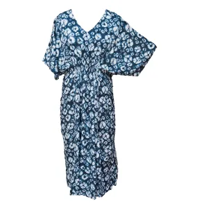 Tie dye Blue Smocked Maxi Dress Size 16-32 PL10