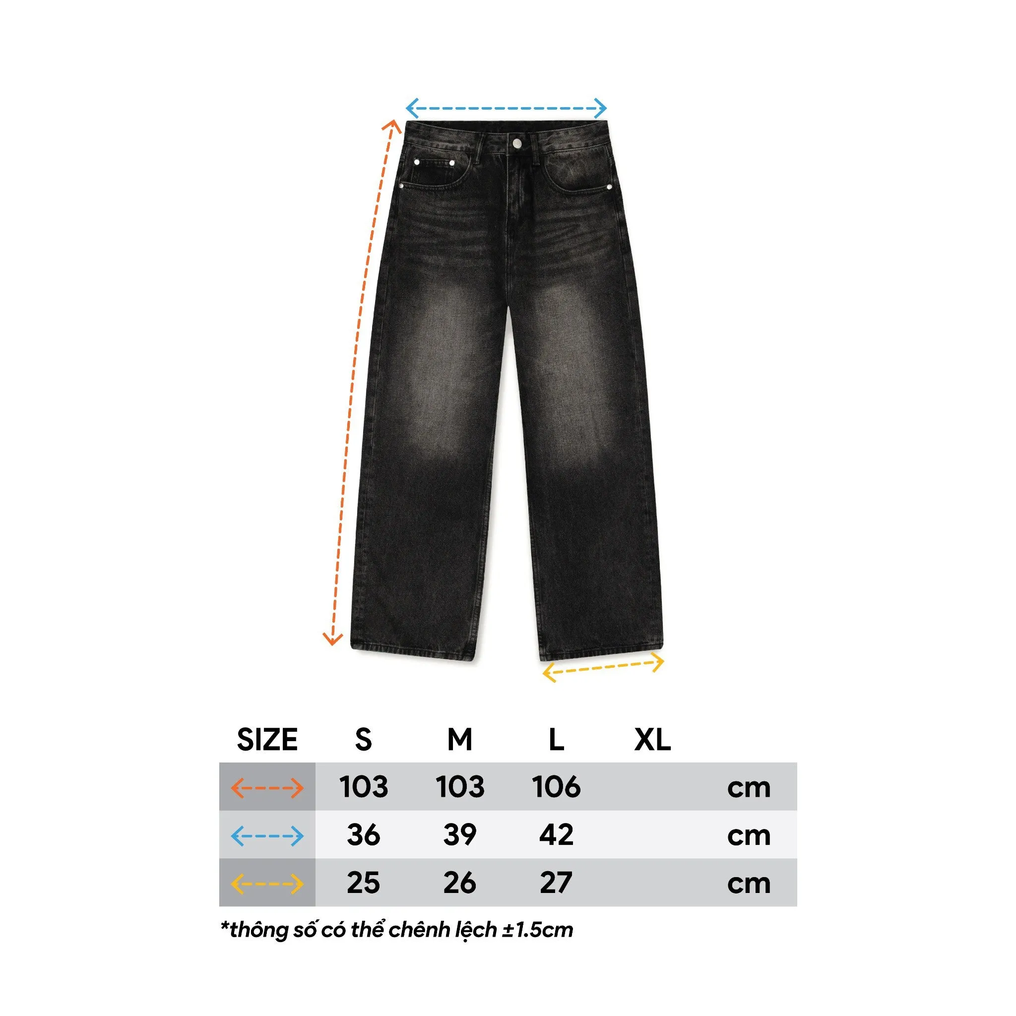 WASHED JEANS - BLACK