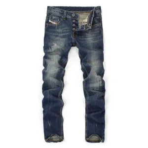 West Louis™ Dark Blue Color Printed Jeans